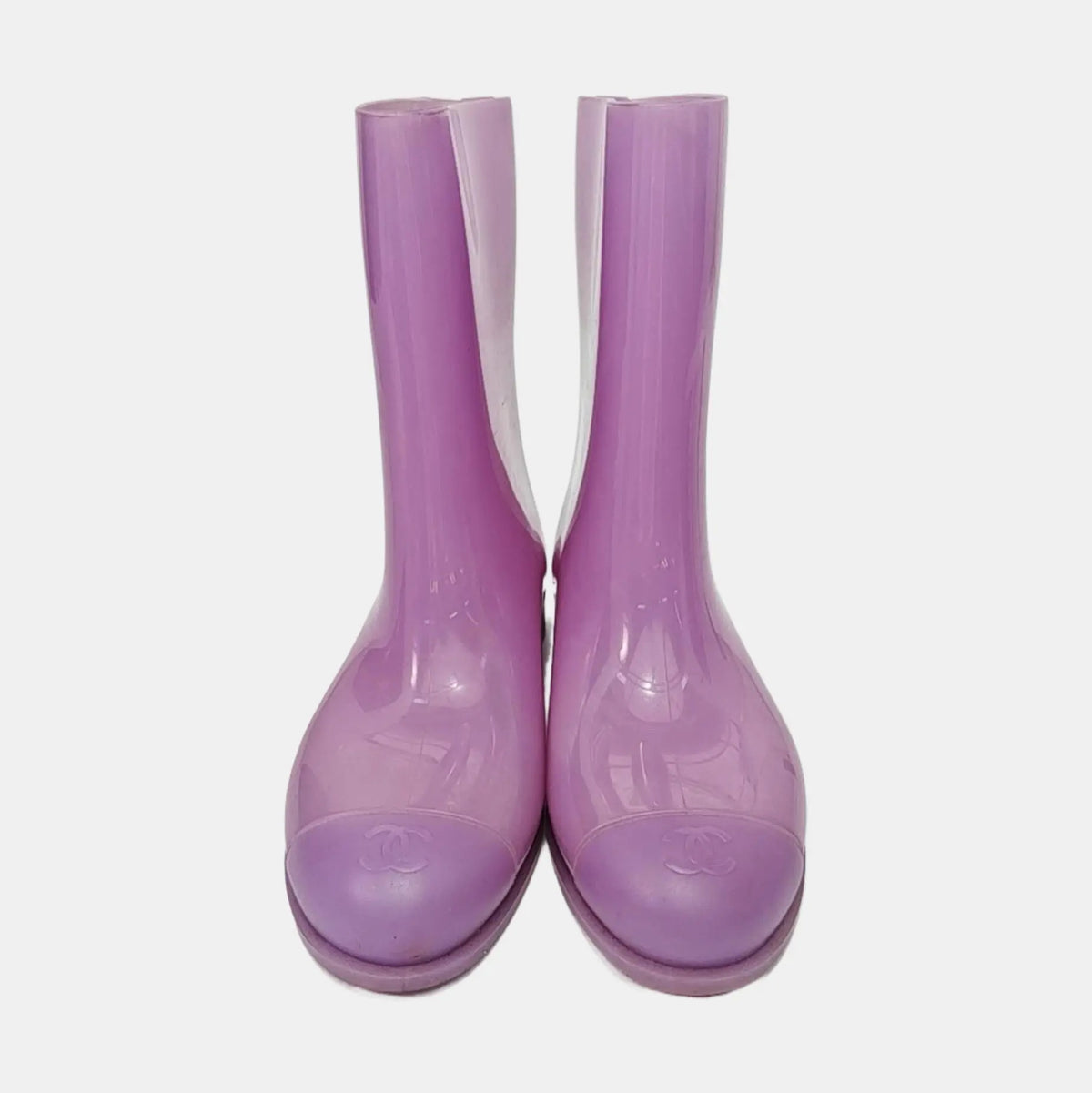 Chanel Lavender Rubber Rain Boots-37
