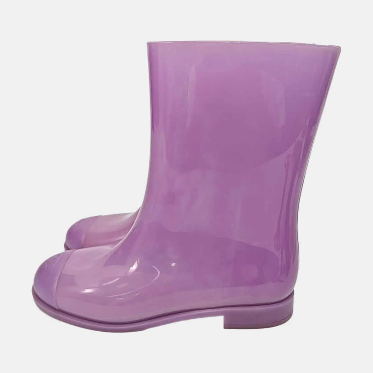 Chanel Lavender Rubber Rain Boots-37