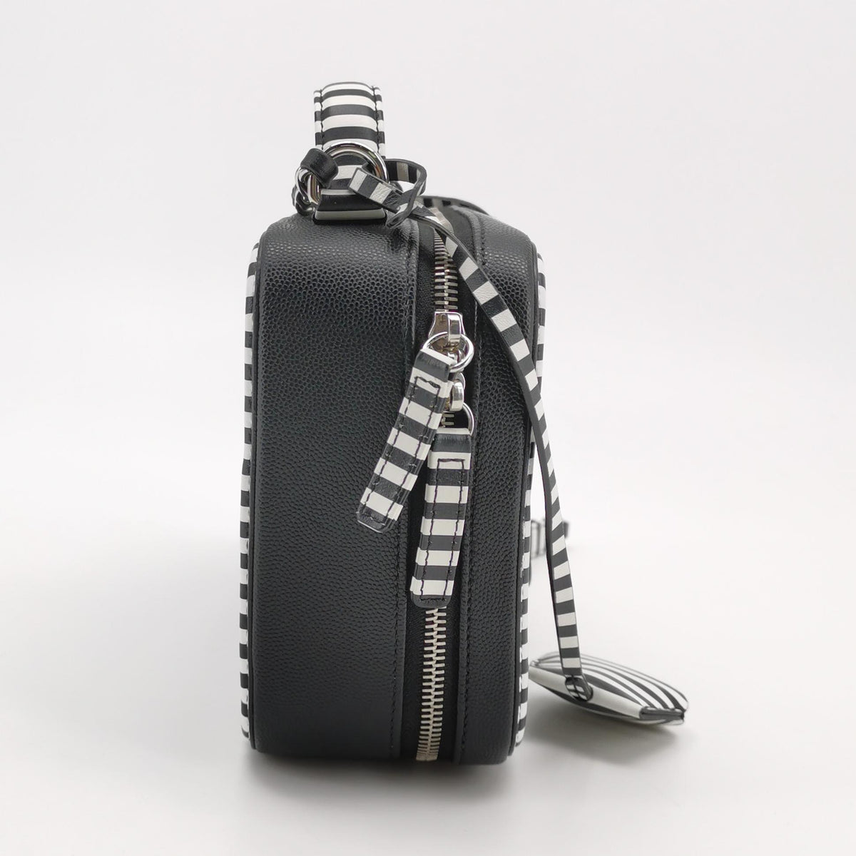 Chanel 2019 Small Caviar Striped CC Filigree Vanity Case satchel